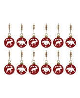 Slickblue Metal Cut Out Bear And Moose Ornament (Set of 12)