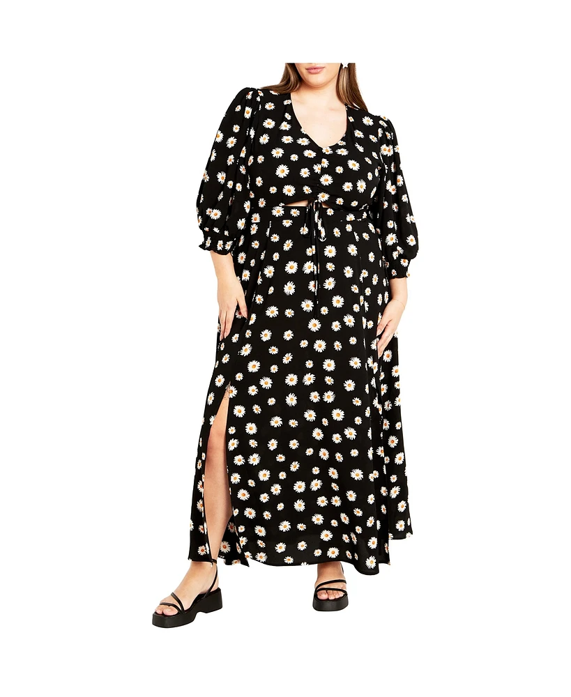 City Chic Plus Jolene Print Maxi Dress