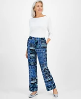 Jm Collection Women's Printed Wide-Leg Pants, Created for Macy's