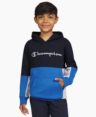 Champion Big Boys Colorblocked Pieced Logo Hoodie