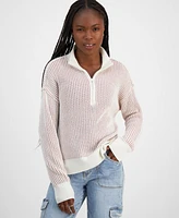 Ultra Flirt Juniors' Chenille Half-Zip Sweater
