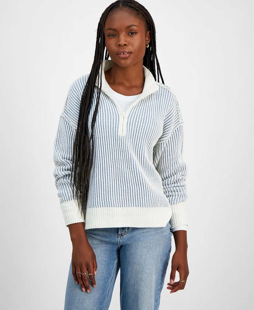 Ultra Flirt Juniors' Chenille Half-Zip Sweater