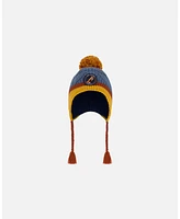 Deux par Deux Baby Boys Baby Peruvian Knit Hat Gradient Navy And Yellow