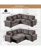 Streamdale Furniture L-Shaped Sectional Sofa with Pull Out Sleeper Modern Comfort for Every Home