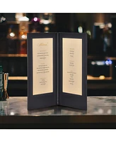 Yescom WeChef 4 Pack Led Backlit Menu Cover Leatherette Wine List Check Bill Holder Displayer 2-Panel Fits 5"x11" Paper