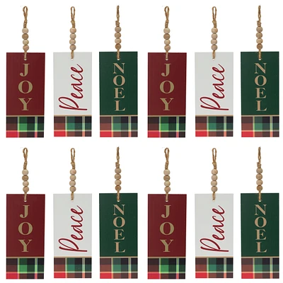 Slickblue Set of 12 Tag Ornaments: Festive Holiday Decorations