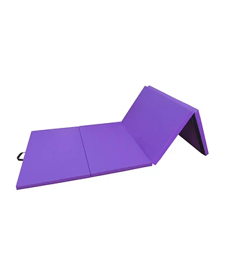 BalanceFrom Fitness GoGym 120x48in All Purpose Folding Gymnastics Mat, Purple