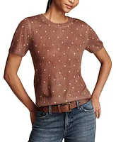 Lucky Brand Women's Dot Print Short-Sleeve Knit Top