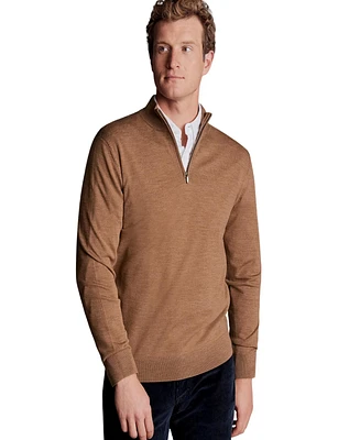 Charles Tyrwhitt Men's Pure Merino Zip Neck Sweater