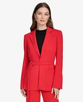 Halston Women's Notch-Collar Belted Open-Front Blazer