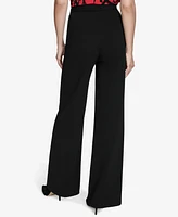 Halston Women's Easy Mid-Rise Pull-On Wide-Leg Pants