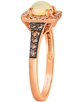 Le Vian Neopolitan Opal (1/2 ct. t.w.) & Diamond (1/3 ct. t.w.) Halo Ring in 14k Rose Gold