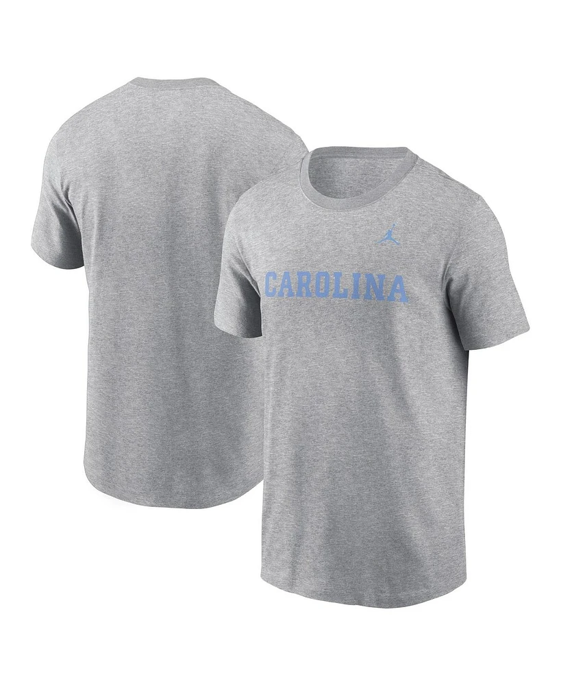 Jordan Men's Heather Gray North Carolina Tar Heels Primetime Evergreen Wordmark T-Shirt