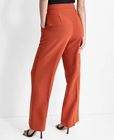 Dkny Women's Front-Zip Wide-Leg Trousers