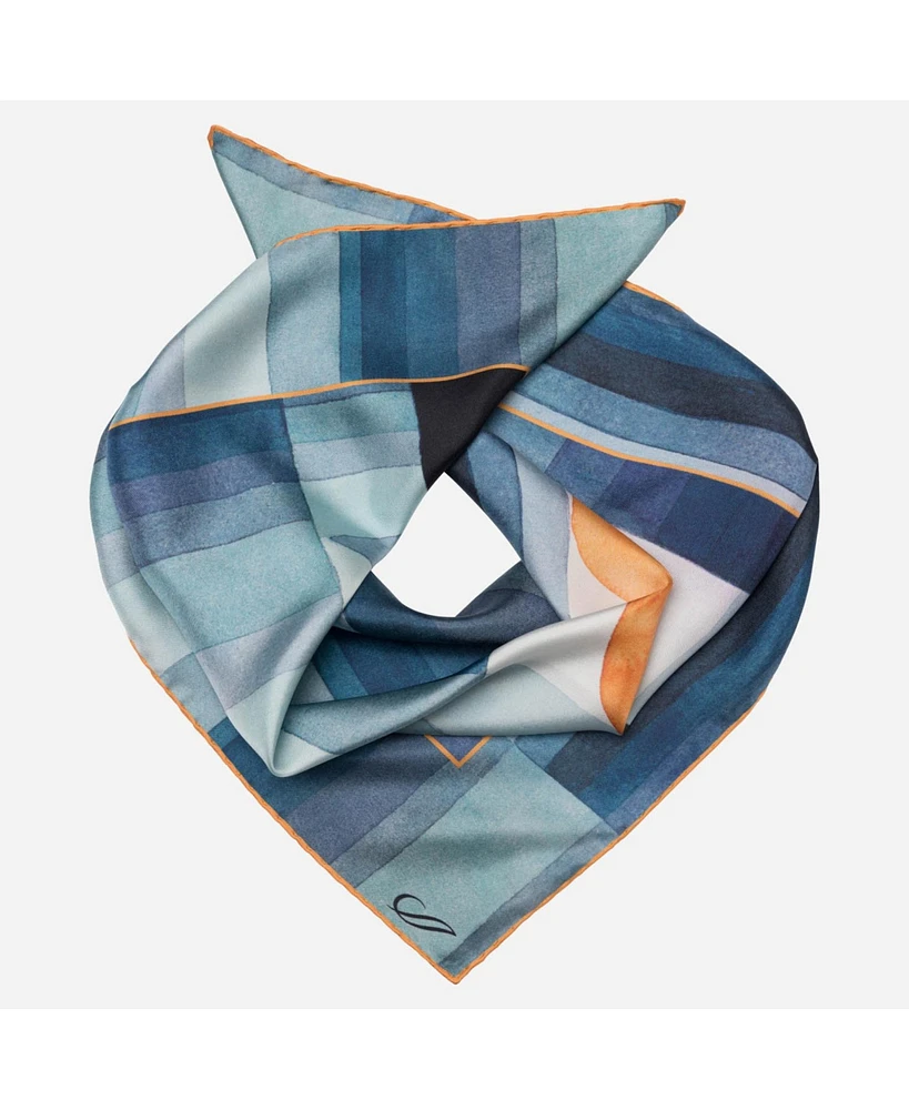 Elizabetta Men's The Harbinger of Autumn - Hand Rolled Silk Neckerchief for Men - Mutli