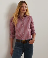 Lauren Ralph Petite Cotton Striped Shirt