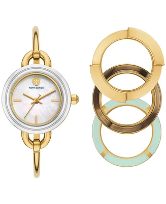 Tory Burch Women's The Miller Gold-Tone Stainless Steel Bangle Bracelet Watch 27mm Set