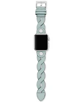 Tory Burch Women's Blue Braided Leather Band for Apple Watch 38