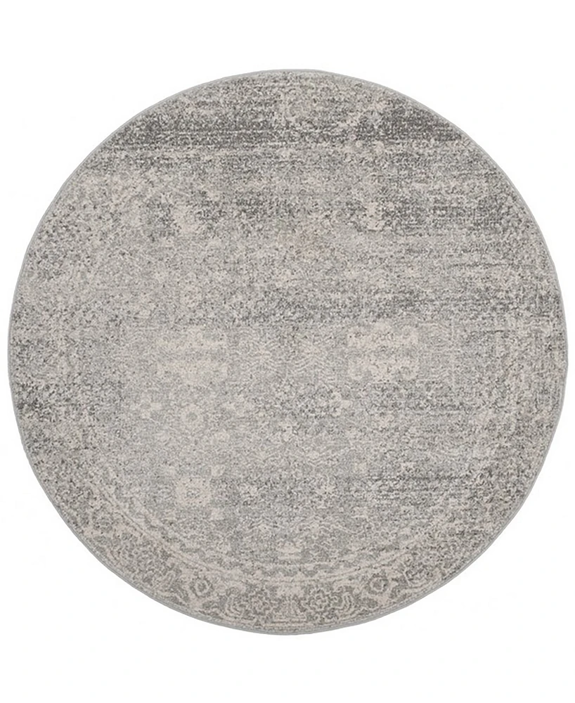 Safavieh Evoke EVK270Z Silver/Ivory 5'1" Round Area Rug