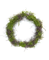 Moss Leaf Twig Wreath for Natural Home Decor (Set of 4)