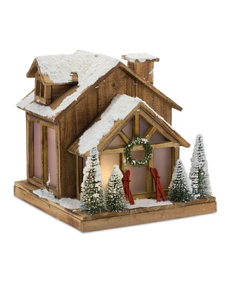 Slickblue Vintage Ski Lodge Lighted Display for Classic Winter Charm