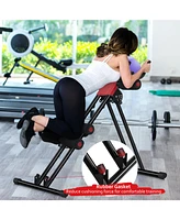 Costway Ab Machine with Lcd Monitor Adjustable Abdominal Trainer Cruncher