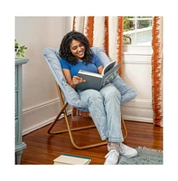 Emma+Oliver Aisling Oversized Folding Saucer Chair For Dorm, Bedroom