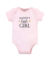 Hudson Baby Girls Cotton Bodysuits Daddy 5Pk