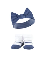 Hudson Baby Baby Girls Headband and Socks Giftset, Blue