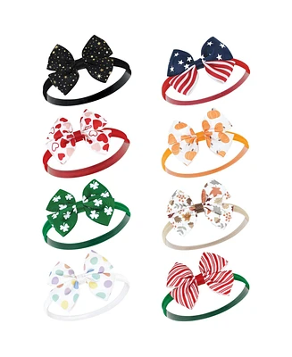 Hudson Baby Baby Girls Cotton and Synthetic Headbands, First Holidays, 0-24 Months