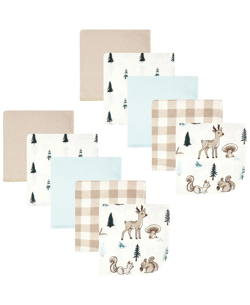 Hudson Baby Infant Boy Flannel Washcloths, Boy Woodland Pals 10Pk, One Size