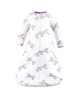 Hudson Baby Girls Cotton Long-Sleeve Wearable Sleeping Bag, Sack, Blanket