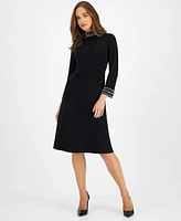 Anne Klein Women's Rhinestone-Embellished Sweater Dress