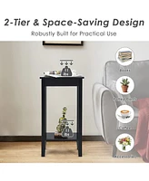 Slickblue Set of 2 Versatile 2-Tier End Table with Storage Shelf