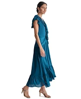 Dkny Women's Ruffled Crinkle-Textured Maxi Dress