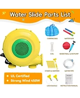 Sugift Inflatable Water Slide Park Kids Splash Pool Bounce House with 450W Blower