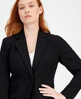 Anne Klein Single-Button Notched-Lapel Blazer