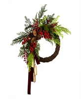 National Tree Company Christmas Joy Half Wreath, 24 Inches