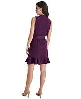 Dkny Women's Drape-Neck Sleeveless Tie-Waist Dress