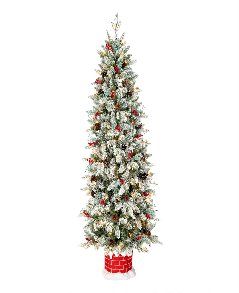 National Tree Company Snowberry Half Tree, 5 feet.