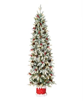 National Tree Company Snowberry Half Tree, 5 feet.