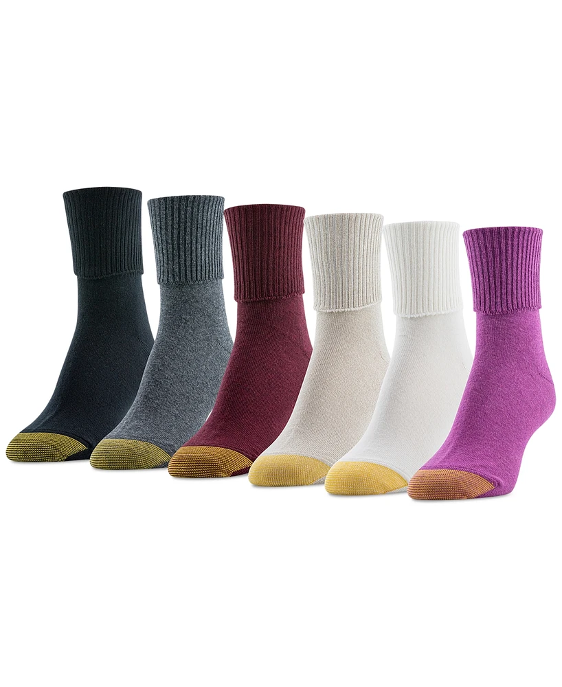 Gold Toe Women's 6-Pack Casual Turn Cuff Socks