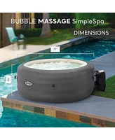 Intex SimpleSpa Bubble Massage 4 Person Inflatable Hot Tub with Insulated Cover