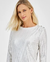 Tommy Hilfiger Women's Metallic Long-Sleeve Top