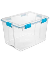 Sterilite 80 Quart Gasket Box, Stackable Storage Bin with Latching Lid, 4 Pack