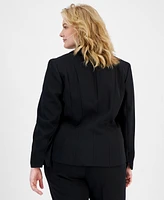 Kasper Plus Crepe One-Button Blazer