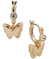 Dkny Gold-Tone Crystal Butterfly Drop Earrings