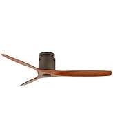 52" Windspun Rustic Farmhouse 3 Blade Hugger Indoor Ceiling Fan with Remote Control Oil Rubbed Bronze Walnut Solid Wood for Living Kitchen House Bedro