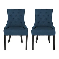Contemporary Tufted Dining Chair with Buttonless Diamond Stitch and Tapered Legs