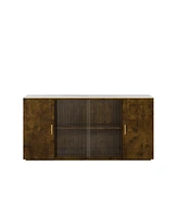 Streamdale Furniture Modern Sideboard Cabinet with Ample Storage in Black Brown